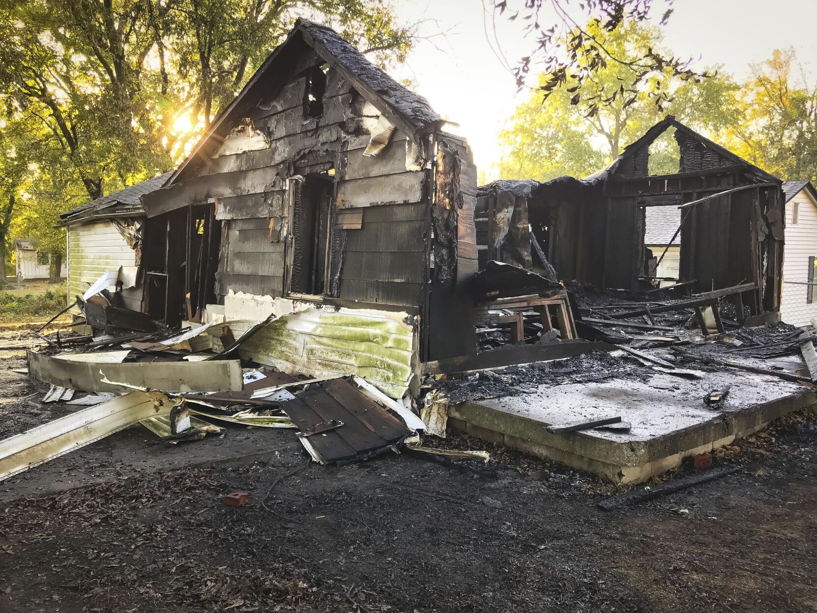 Morning fire destroys house